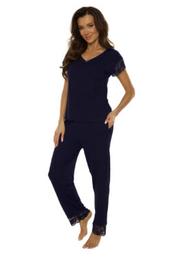 Piżama damska De Lafense Milagros 736 granatowa