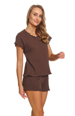 Krótka piżama damska Doctor Nap 7444 choco