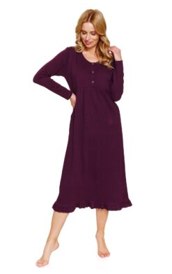 Koszula nocna z długim rękawem Doctor Nap 7318 burgundy