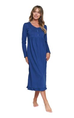 Koszula nocna z długim rękawem Doctor Nap 7318 indigo blue