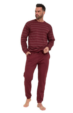 Piżama męska długa Cornette 117/320 Loose 16 bordo